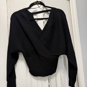 Womens Black crop sweater by Sweet Republic Sz L